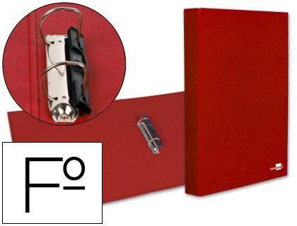 Carpeta de 2 Anillas 25Mm Mixtas Liderpapel Folio Carton Forrado Paper Coat Compresor Plastico Roja