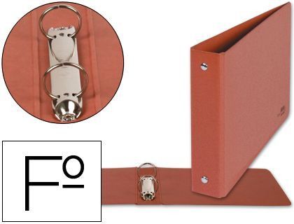 Carpeta de 2 Anillas 25Mm Redondas Liderpapel Folio Apaisado Carton Cuero