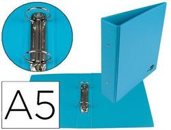 Carpeta de 2 Anillas 40 mm Redondas Liderpapel A5 Carton Forrado Pvc Azul