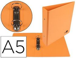 Carpeta de 2 Anillas 40 mm Redondas Liderpapel A5 Carton Forrado Pvc Naranja