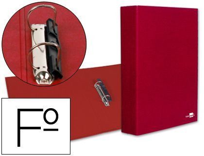Carpeta de 2 Anillas 40Mm Mixtas Liderpapel Folio Carton Forrado Paper Coat Compresor Plastico Roja