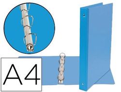 Carpeta de 4 Anillas 25 mm Mixtas Liderpapel A4 Carton Forrado Pvc Azul