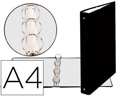 Carpeta de 4 Anillas 30Mm Redondas Exacompta Din A4 Carton Forrado Negra