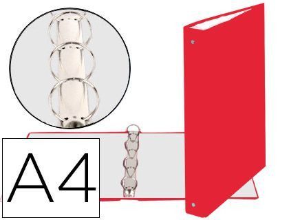 Carpeta de 4 Anillas 30Mm Redondas Exacompta Din A4 Carton Forrado Rojo