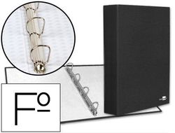 Carpeta de 4 Anillas 40Mm Mixtas Liderpapel Folio Carton Forrado Paper Coat Negra