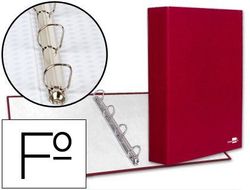 Carpeta de 4 Anillas 40Mm Mixtas Liderpapel Folio Carton Forrado Paper Coat Roja