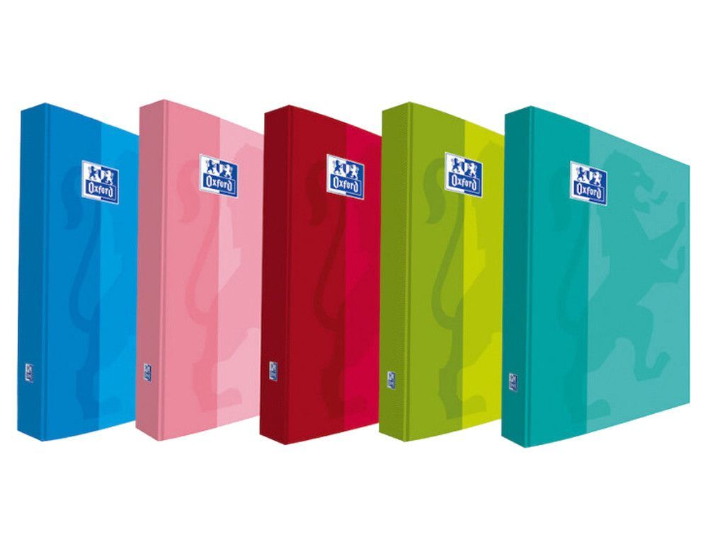 Carpeta de anillas oxford school DIN A4+ tapa extradura 4 anillas 25 mm colores tendencias surtidos surtidos