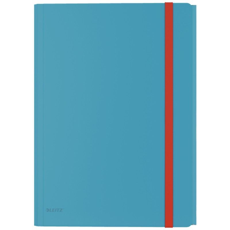 Carpeta de gomas Leitz Cosy.  PP. Con 3 solapas y bolsillo interior c/ cierre. DIN A4, azul