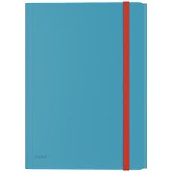 Carpeta de gomas Leitz Cosy.  PP. Con 3 solapas y bolsillo interior c/ cierre. DIN A4, azul