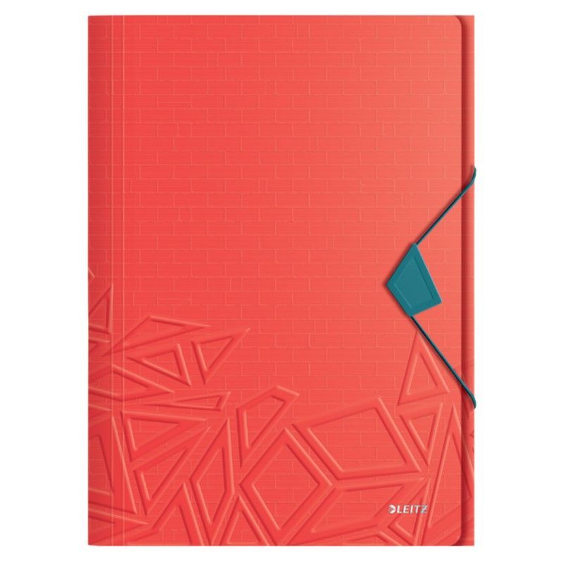 Carpeta de gomas Urban Chic. PP. 3 solapas. DIN A4, rojo