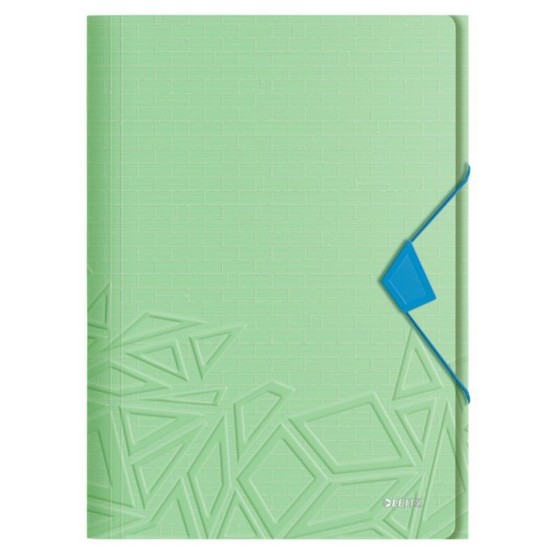 Carpeta de gomas Urban Chic. PP. 3 solapas. DIN A4, verde