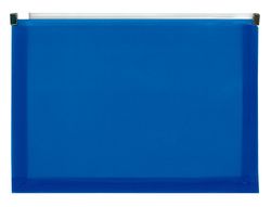 Carpeta dossier liderpapel a4 cierre de cremallera azul translucido