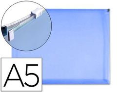 Carpeta Dossier Liderpapel A5 Cierre de Cremallera Azul