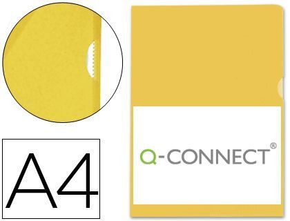 Carpeta Dossier Uñero Plastico Q-Connect Din A4 120 Micras Amarilla Caja de 100 Unidades