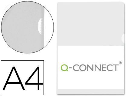 Carpeta Dossier Uñero Plastico Q-Connect Din A4 120 Micras Transparente Caja de 100 Unidades