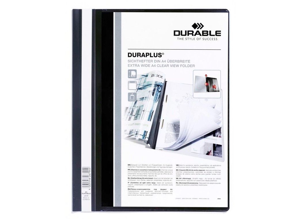 Carpeta Durable fástener Duraplus negra