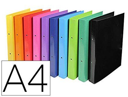Carpeta exacompta iderama 2 anillas 30 mm din a4 carton forrado pvc colores surtidos