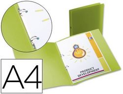 Carpeta Liderpapel 2 Anillas Redondas Mini 15 mm 49073 Polipropileno Din A4 Verde