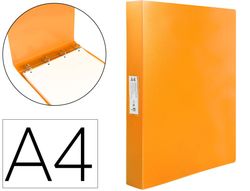 Carpeta liderpapel 4 anillas 25 mm mixtas polipropileno din a4 naranja fluor opaco