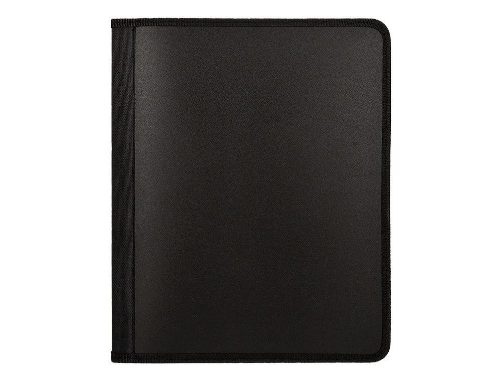 Carpeta liderpapel 4 anillas 25 mm polipropileno cierre cremallera 4 bolsillos interiores con ribete color