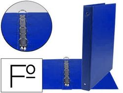Carpeta liderpapel 4 anillas 25 mm redodas plastico folio color azul marino