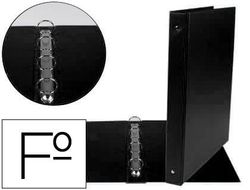 Carpeta liderpapel 4 anillas 25 mm redodas plastico folio color negro