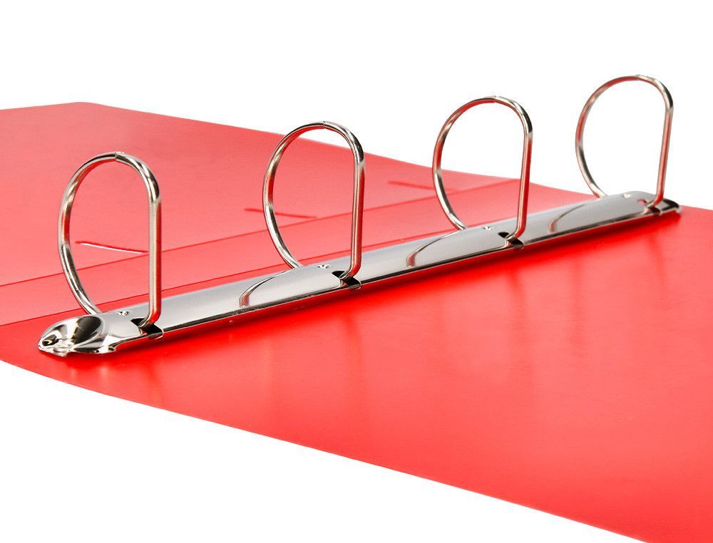 Carpeta liderpapel 4 anillas mixtas 40 mm polipropileno din a4 rojo translucido