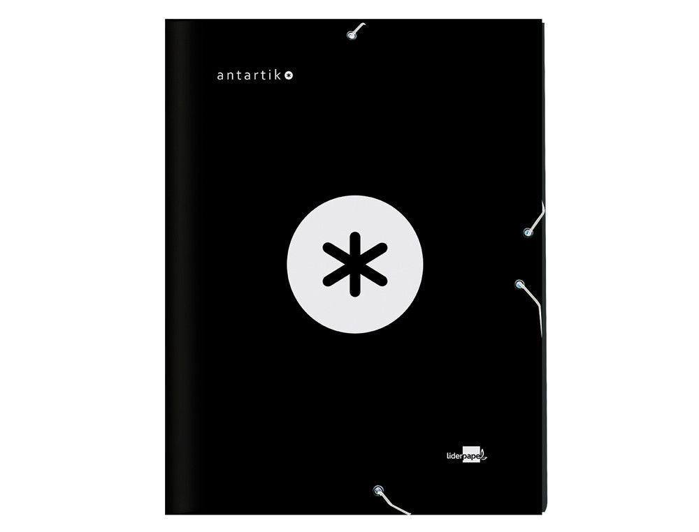 Carpeta Liderpapel Antartik Clasificadora A4 12 Departamentos Gomas Carton Forrado Color Negro