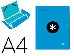 Carpeta Liderpapel Antartik Gomas A4 3 Solapas Carton Forrado Color Azul