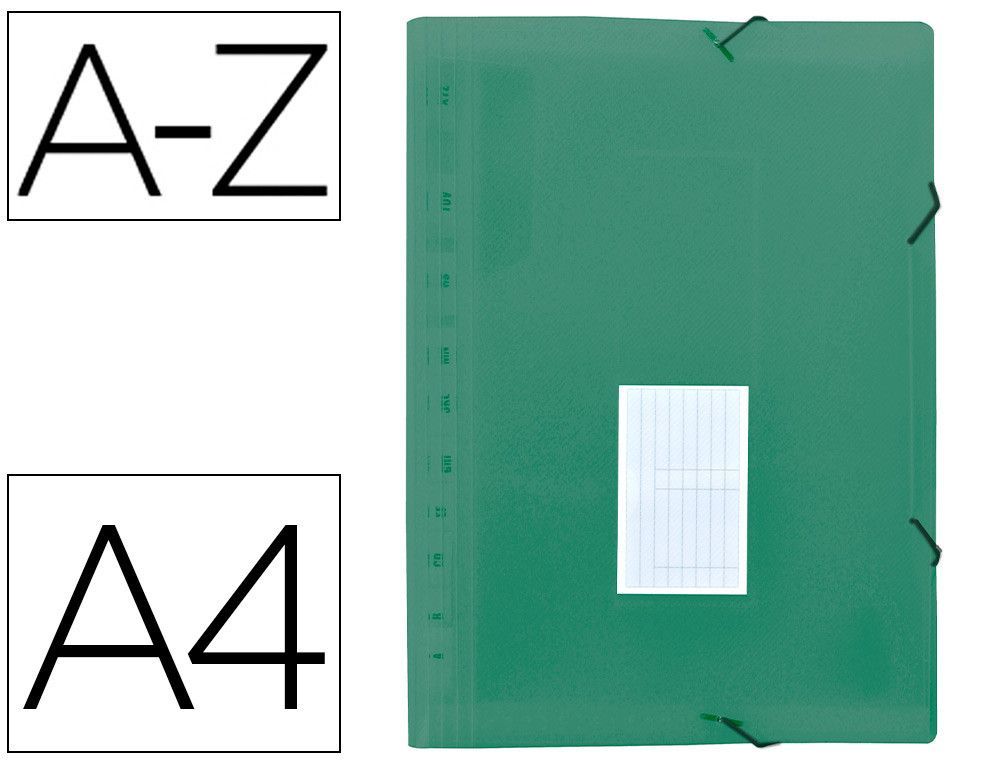 Carpeta liderpapel clasificador fuelle polipropileno din a4 verede opaco 13 departamentos