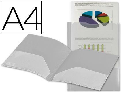 Carpeta Liderpapel Dossier Dos Bolsas Canguro 45684 Polipropileno Din A4 Transparente