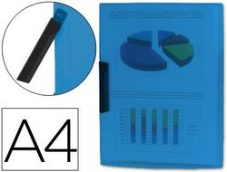 Carpeta Liderpapel Dossier Pinza Lateral 35482 Polipropileno Din A4 Azul 30 Hojas Pinza Giratoria