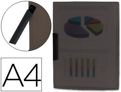 Carpeta Liderpapel Dossier Pinza Lateral 35485 Polipropileno Din A4 Negra 30 Hojas Pinza Giratoria