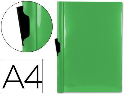 Carpeta Liderpapel Dossier Pinza Lateral 45323 Polipropileno Din A4 Verde 60 Hojas Pinza Deslizante