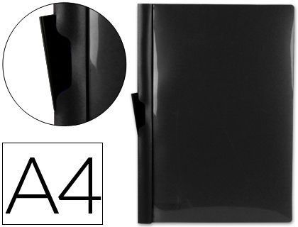 Carpeta Liderpapel Dossier Pinza Lateral 45325 Polipropileno Din A4 Negro 60 Hojas Pinza Deslizante