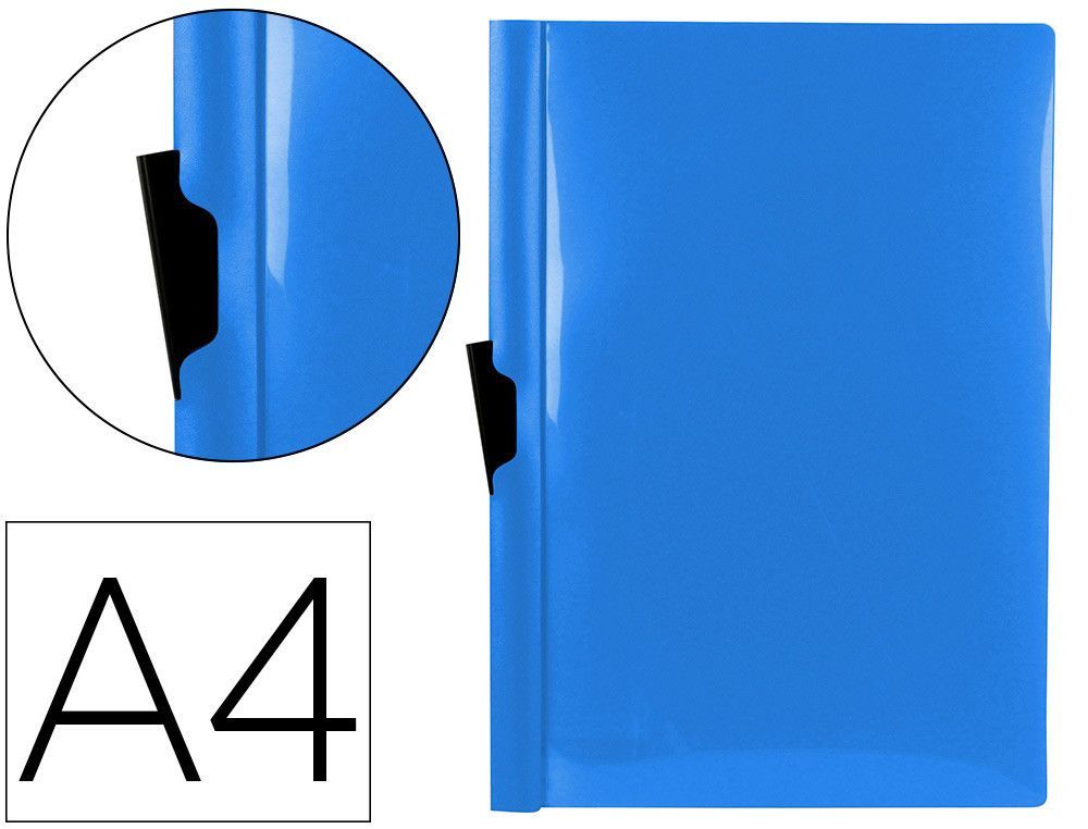 Carpeta liderpapel dossier pinza lateral polipropileno din a4 azul translucido 60 hojas pinza deslizante