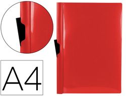 Carpeta liderpapel dossier pinza lateral polipropileno din a4 rojo translucido 60 hojas pinza deslizante