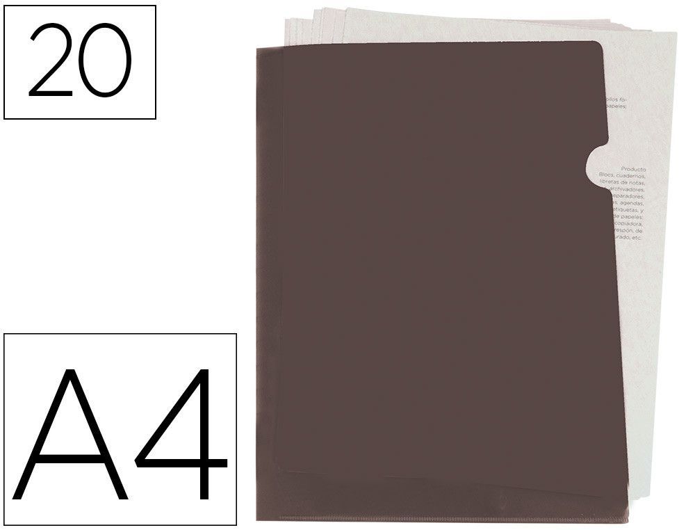 Carpeta liderpapel dossier u ero polipropileno din a4 negro opaco 20 hojas