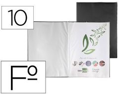 Carpeta Liderpapel Escaparate 10 Fundas Pvc Folio Negro