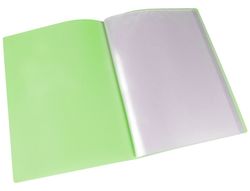 Carpeta liderpapel escaparate 20 fundas polipropileno DIN A4 verde manzana opaco