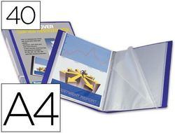 Carpeta Liderpapel Escaparate 37732 40 Fundas Canguro Polipropileno Din A4 Azul Portada y Lomo Personalizable