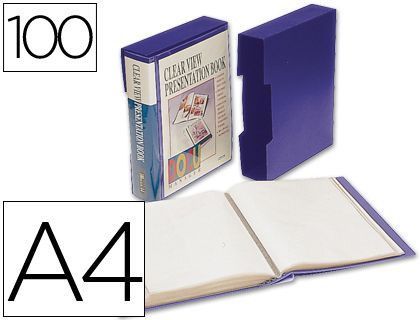 Carpeta Liderpapel Escaparate 37862 100 Fundas Polipropilenodin A4 Azul con Cajetin