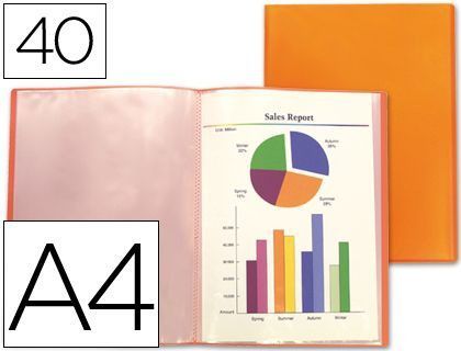 Carpeta Liderpapel Escaparate 47051 40 Fundas Polipropileno Traslucida Din A4 Naranja Frosty