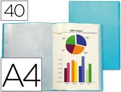Carpeta Liderpapel Escaparate 47052 40 Fundas Polipropileno Traslucida Din A4 Azul Frosty