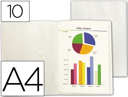 Carpeta Liderpapel Escaparate 47484 10 Fundas Polipropileno Traslucida Din A4 Transparente Frosty