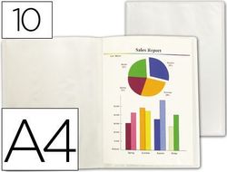 Carpeta Liderpapel Escaparate 47484 10 Fundas Polipropileno Traslucida Din A4 Transparente Frosty