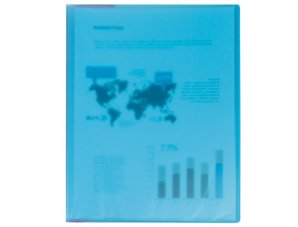 Carpeta liderpapel escaparate 80 fundas polipropileno DIN A4 azul translucido