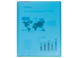 Carpeta liderpapel escaparate 80 fundas polipropileno DIN A4 azul translucido