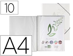 Carpeta liderpapel escaparate con espiral 10 fundas polipropileno din a4 transparente