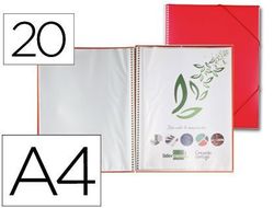 Carpeta Liderpapel Escaparate con Espiral 20 Fundas Polipropileno Din A4 Rojo